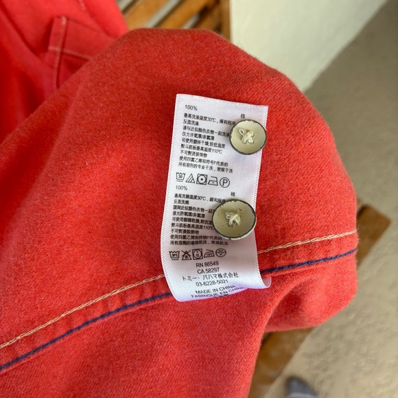 Tommy Bahama RELAX Long Sleeve Cotton Flannel Button Front Salmon Red Size Large - Picture 9 of 11